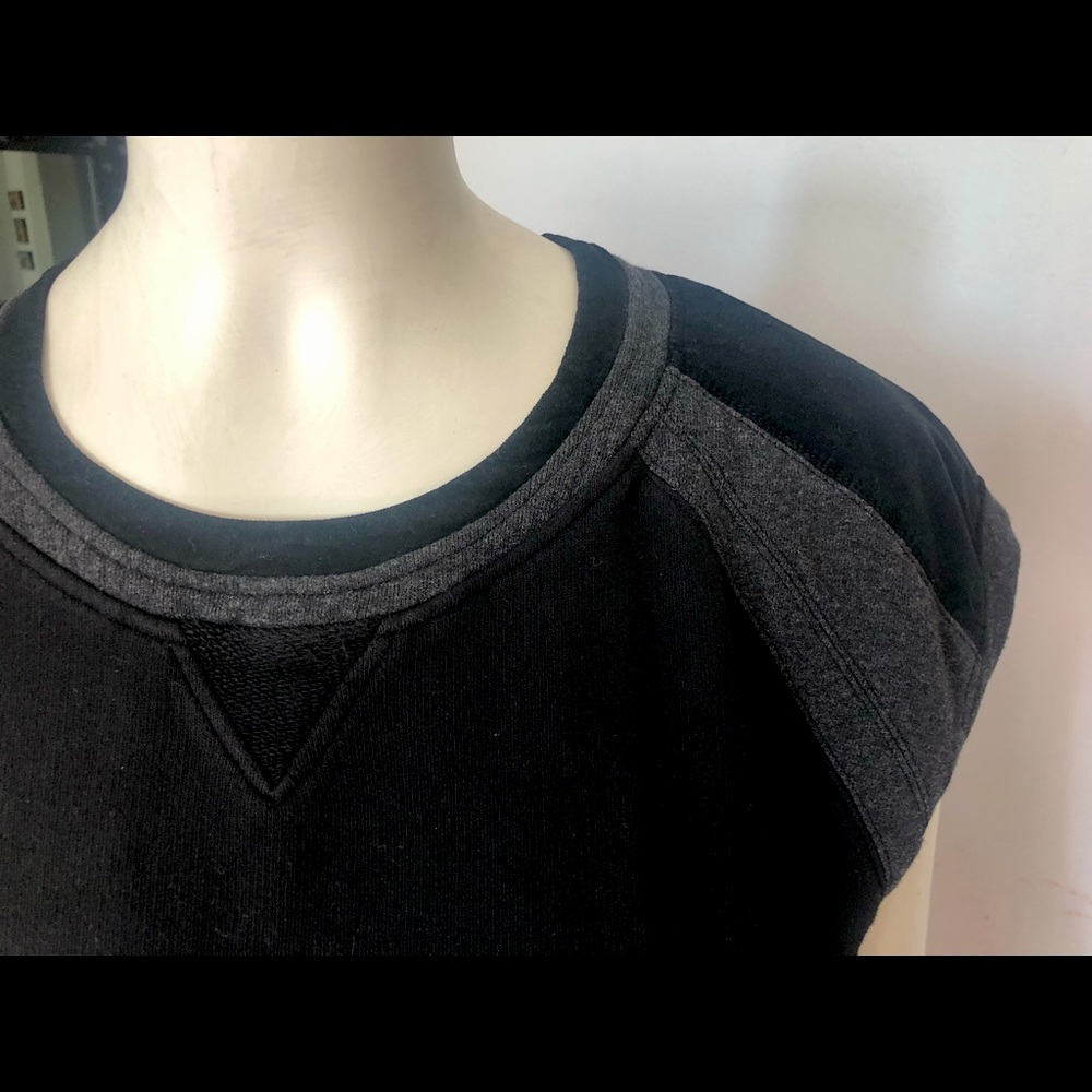 European Culture Mixed Media Cap Sleeve Sweatshirt size S made in Italy